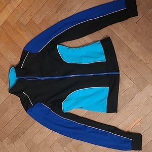 PH8 black/royal blue/turquoise colorblock jacket size S